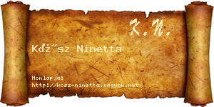 Kósz Ninetta névjegykártya